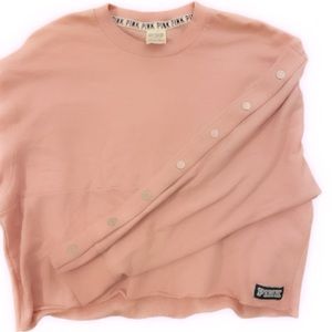 LONG SLEEVE CROPPED SWEATER IN BLUSH BY VS PINK